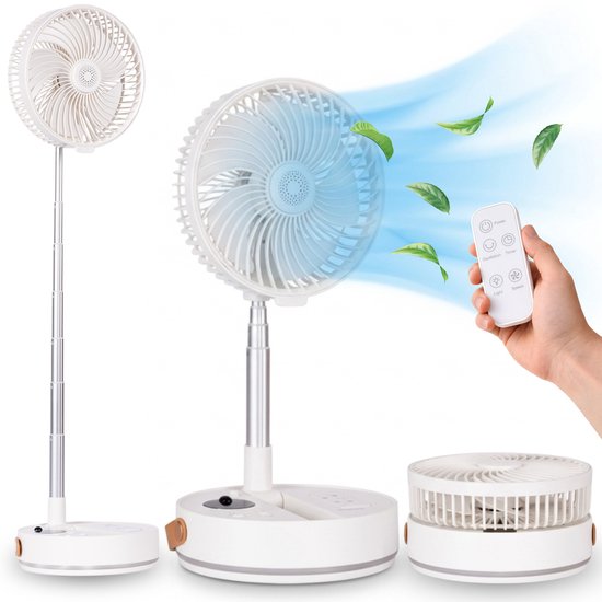 Aironex opvouwbare draagbare camping ventilator USB oplaadbaar met LED