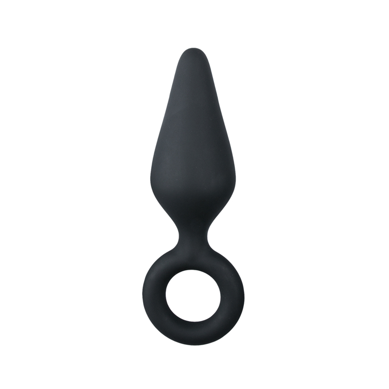 Zwarte kleine buttplug met trekring van Anal Collection