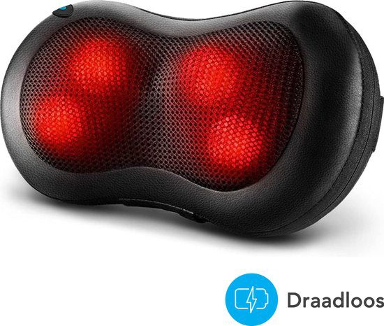Auronic draadloos shiatsu massagekussen nek en rug warmtefunctie