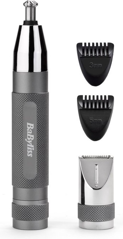 BaByliss Super-X Metal E116E neustrimmer met metalen handvat en wenkbrauwkammen