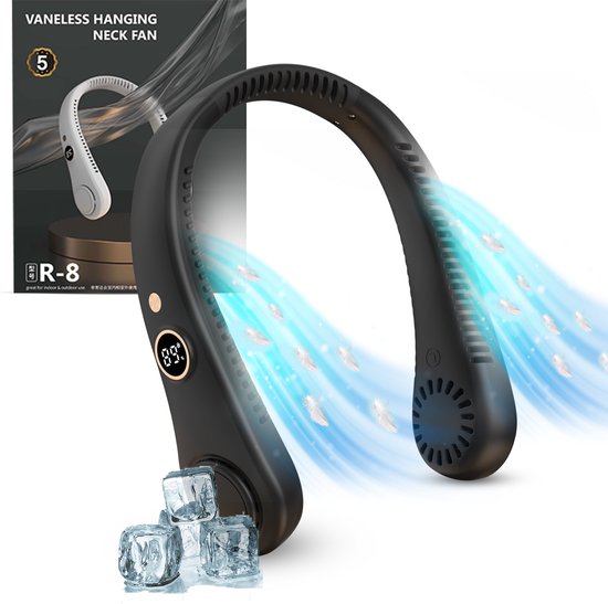 Bladloze nekventilator met display en koeling zwart