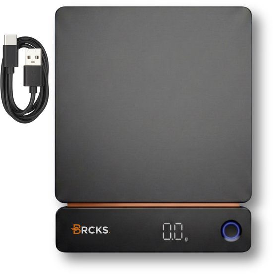 BRCKS precisie keukenweegschaal 0,1g USB-C oplaadbaar
