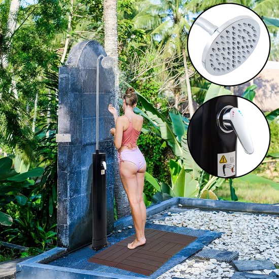 casa.pro Ampend zwarte solardouche met 18 liter tank voor de tuin