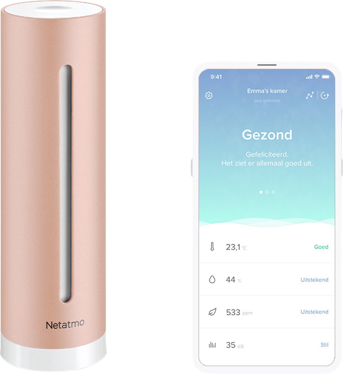 Netatmo slimme indoor luchtkwaliteitsmeter met CO2-sensor