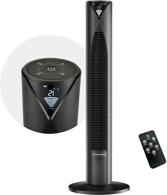 CoolHome CF2205 stille torenventilator met afstandsbediening en ionisator