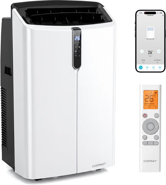 COSTWAY 14000 BTU mobiele airconditioner met wifi en afvoerslang