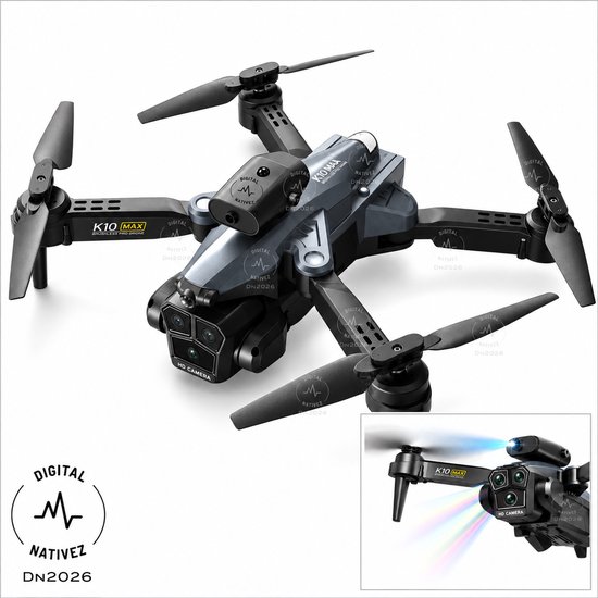 Digital Nativez Pro Drone zwart met afstandsbediening en opbergcase