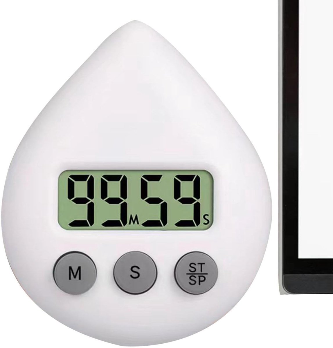 Digitale douchetimer badkamer klok van 67 centimeter breed in het wit