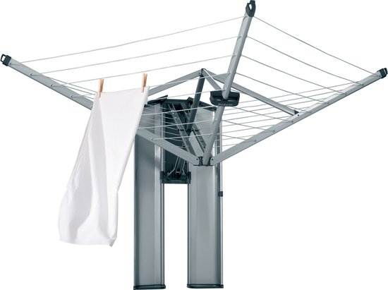 Brabantia WallFix wanddroger uitgeklapt aan de muur