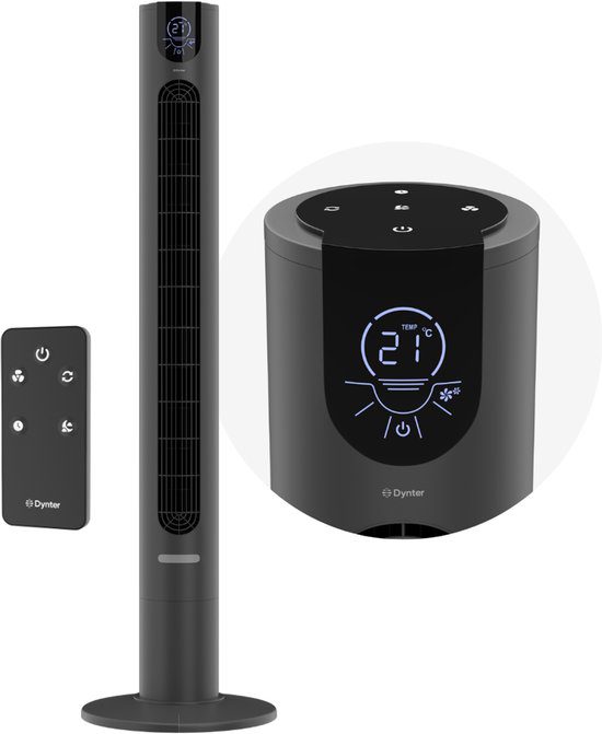 Dynter TV26G stille oscillerende torenventilator met nachtmodus en timer