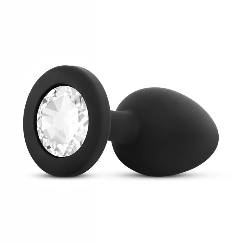 Zwarte anale plug met kristal van EasyToys