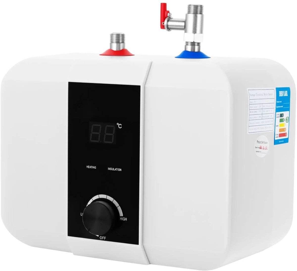 Klarven compacte keukenboiler van 6 liter met LED-display