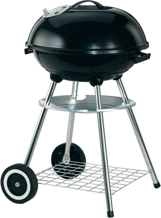 Garden Grill houtskoolbarbecue 44 cm met asvanger zwart