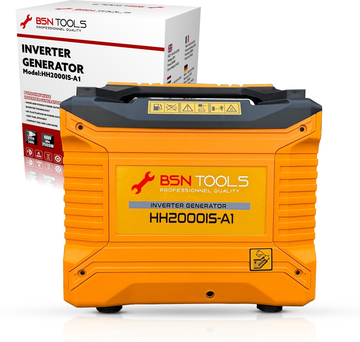 BSN Tools inverter generator van 2000 watt met pure sine wave