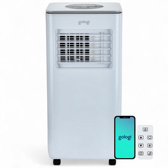 Gologi 3-in-1 mobiele airco 9000 BTU met wifi en raamafdichtingskit voor op de camping