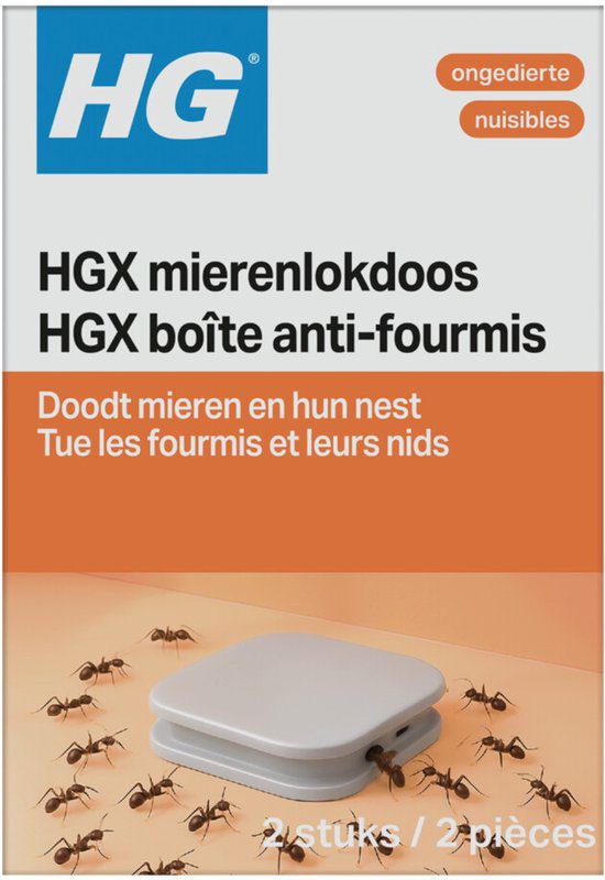 HGX mierenlokdoos binnen set van 2 discrete doosjes tegen mieren in huis