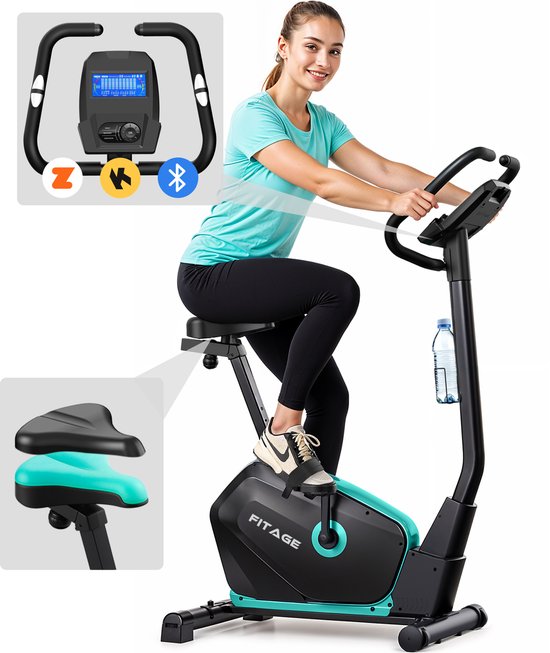 FITAGE hometrainer met 32 weerstandsniveaus en tablethouder