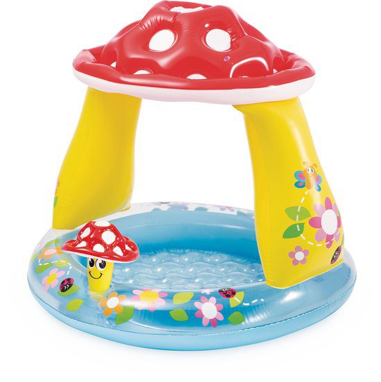 Intex Baby Opblaaszwembad Mushroom paddestoel met ingebouwde zonneparasol