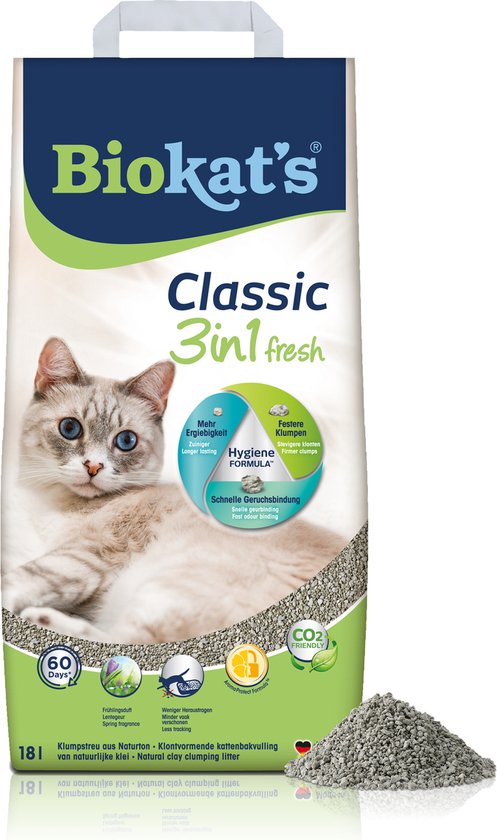 Biokat's Classic Fresh 3in1 kattenbakvulling van 18 liter