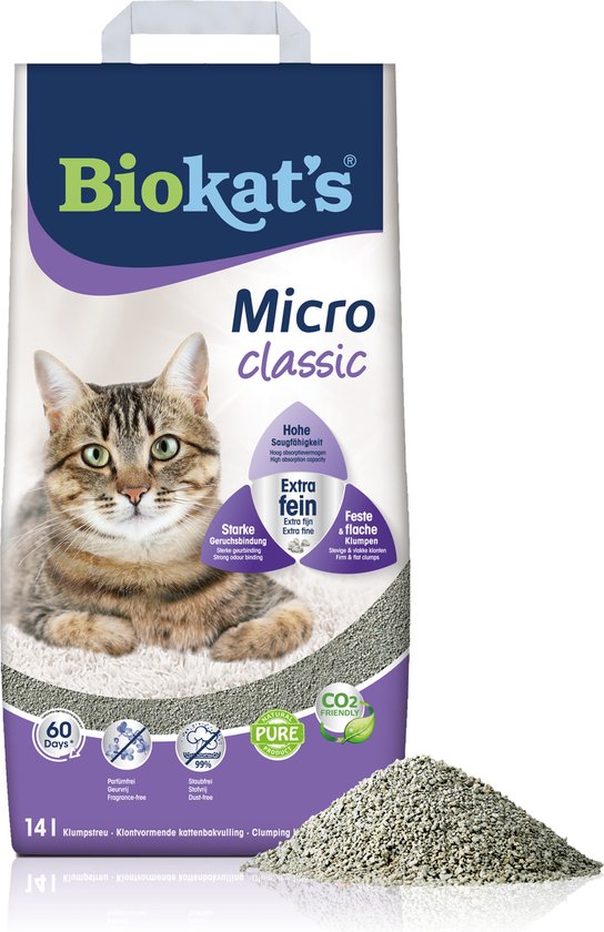 Biokat's Micro Classic klontvormende kattenbakvulling van 14 liter