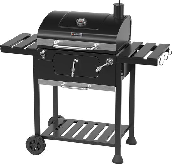 KitchenBrothers houtskool smoker bbq 2-in-1 zwart