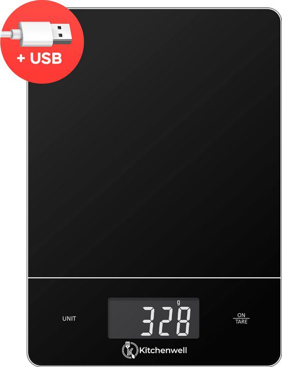 Kitchenwell digitale keukenweegschaal KN353 USB oplaadbaar
