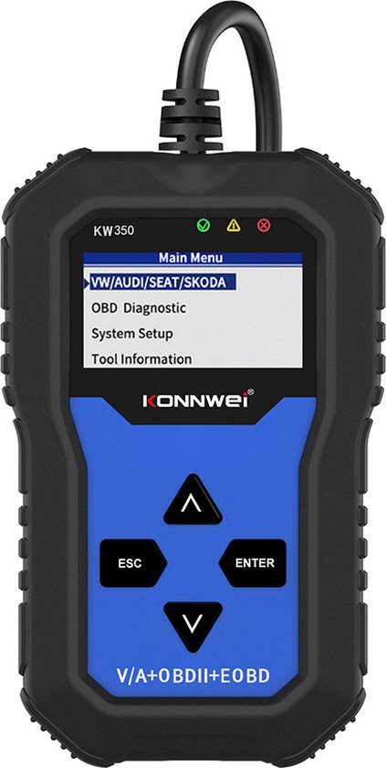 Konnwei KW350 OBD2 scanner voor Audi Volkswagen en Seat met ABS en SRS uitlezen