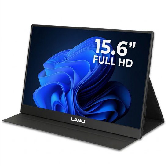 Lanu Portable Monitor Flex 15.6 inch Full HD IPS draagbaar beeldscherm met hoes