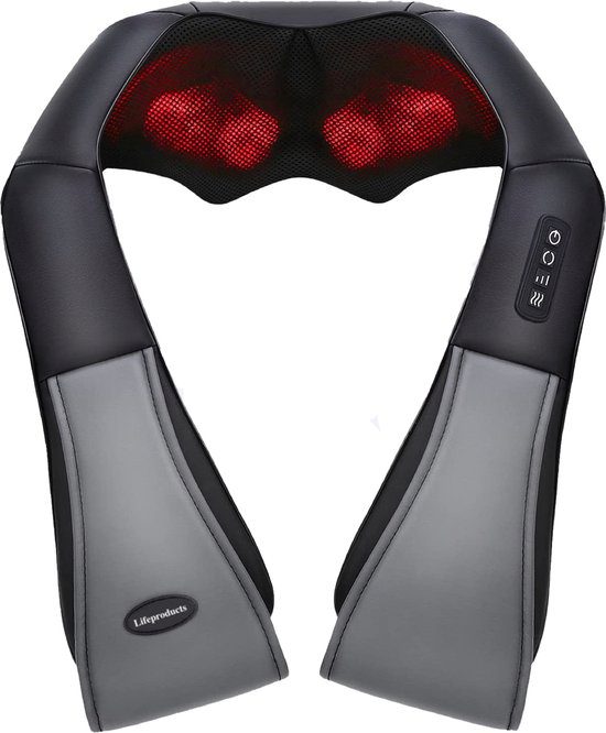 Lifeproducts shiatsu massagekussen nek en rug infrarood warmte