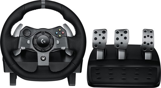Logitech G920 Driving Force racestuur met Xbox-knoppen en drie stalen pedalen Logitech G920 Driving Force racestuur met Xbox-knoppen en drie stalen pedalen