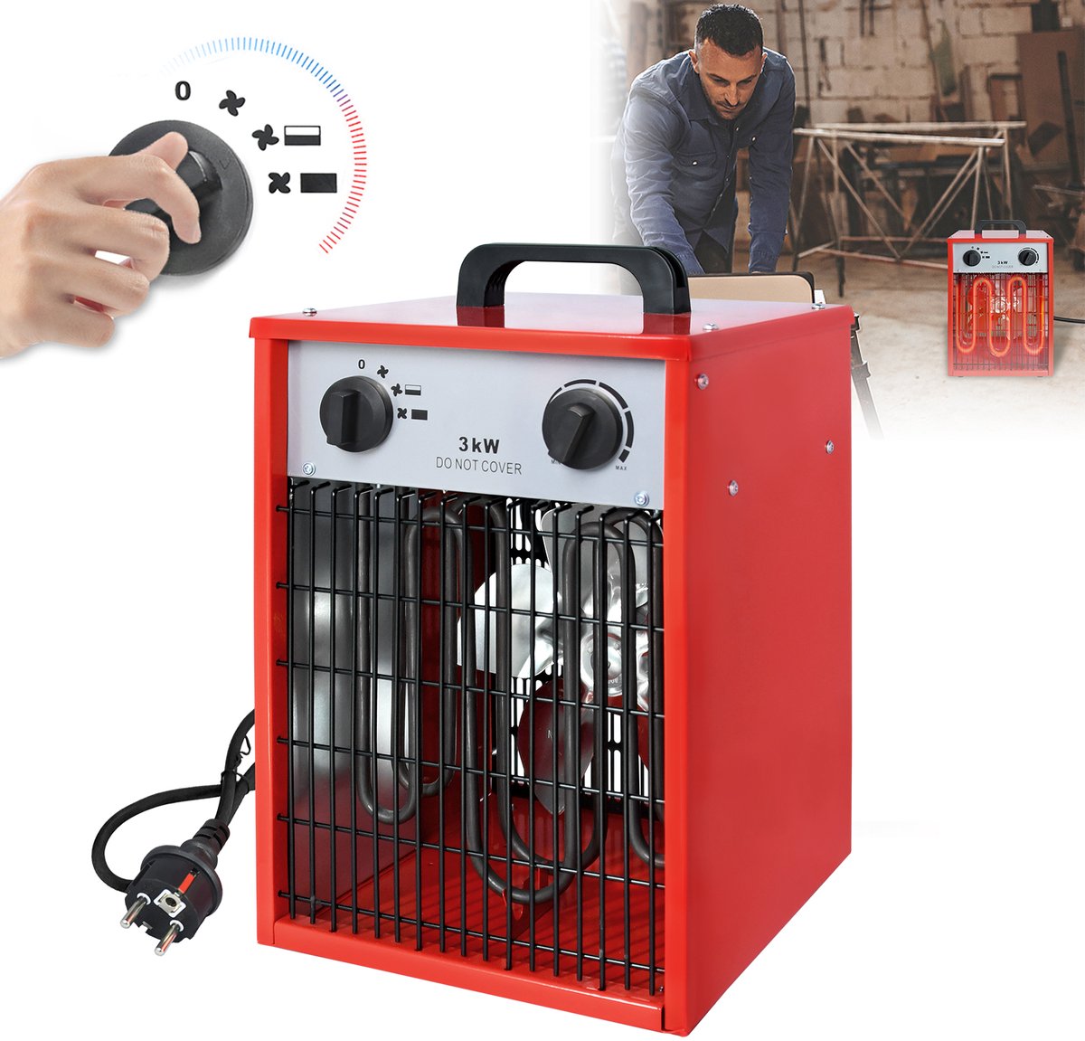 LZQ 3KW Ventilatorkachel voor binnen- en buitengebruik