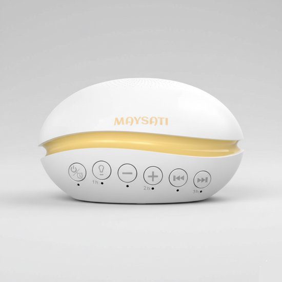 MAYSATI slaaptrainer white noise machine met baarmoedergeluid en 50 uur batterij