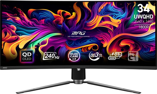 MSI MPG 341CQPX QD-OLED 34 inch ultrawide gaming monitor