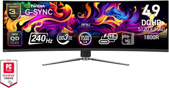 MSI MPG 491CQPX QD-OLED 49 inch super ultrawide monitor