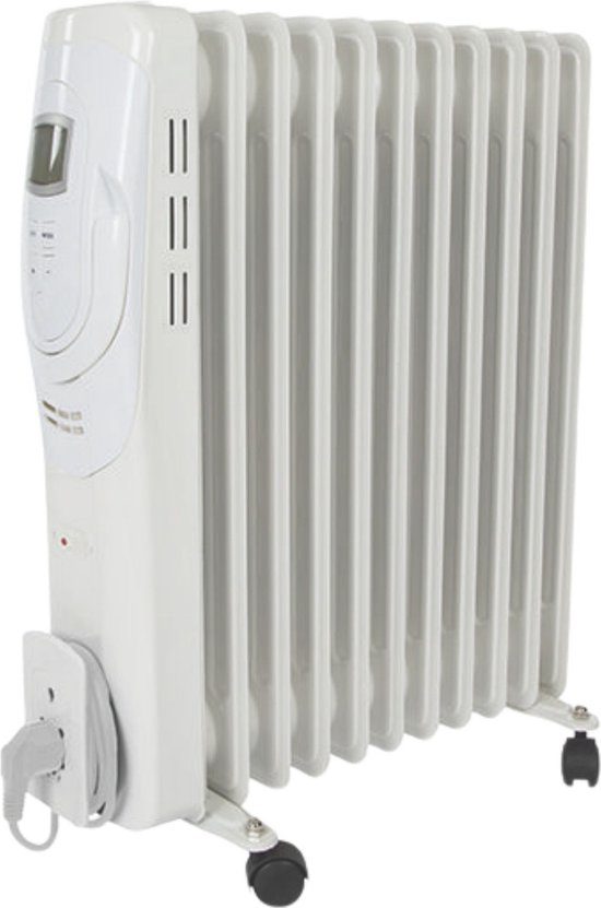 Perel olieradiator 2500W met 11 ribben en LCD-display