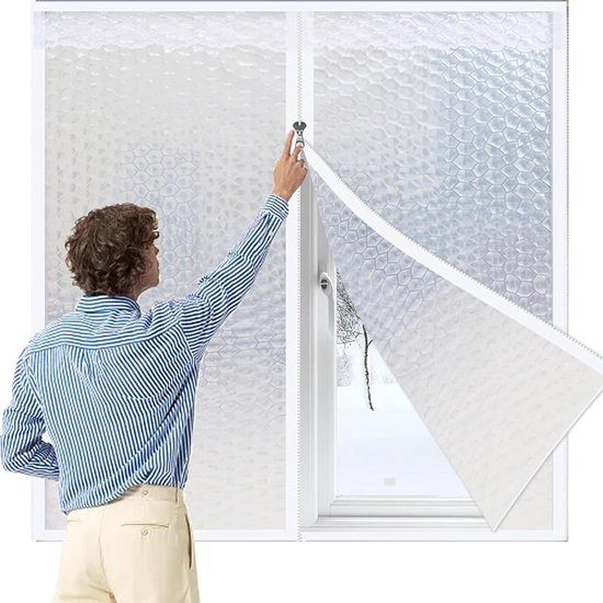 Raamfolie thermische isolatie 150x120cm klittenband winterisolatie waterdicht slijtvast