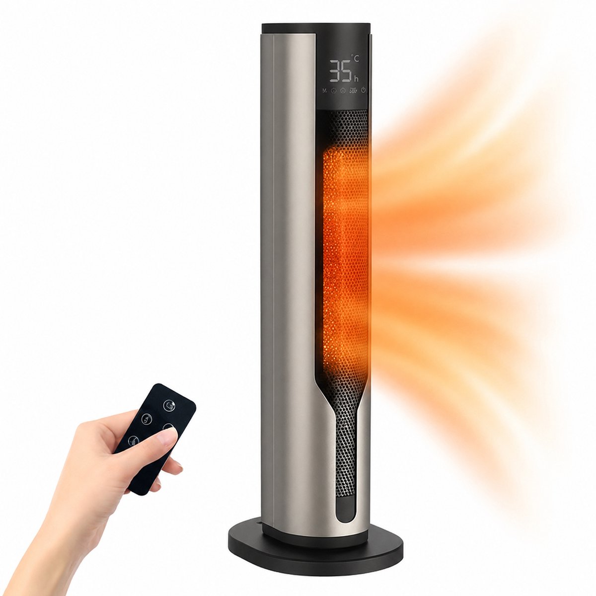HeatSense Heater 2000W platina elektrische kachel met stoffilter