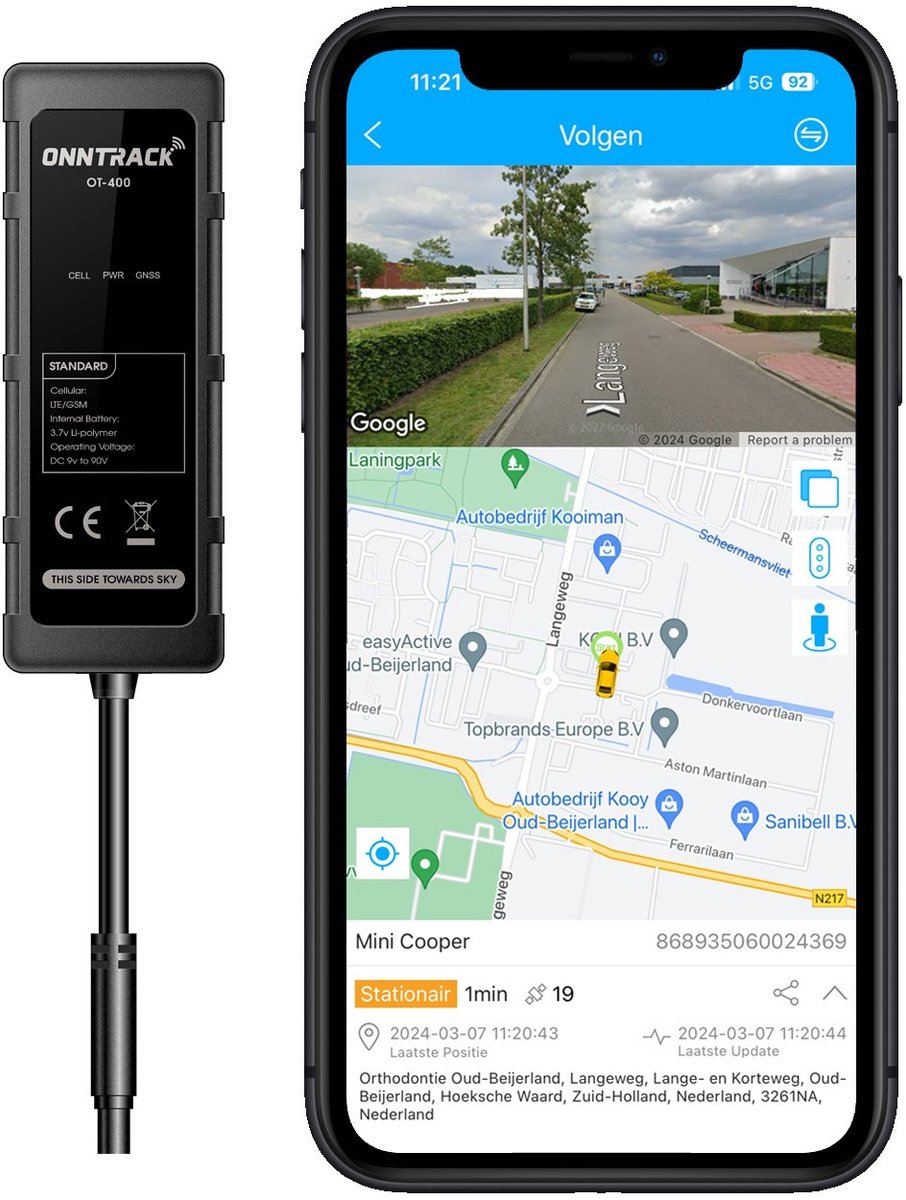 Onntrack 400 inbouw gps tracker voor auto