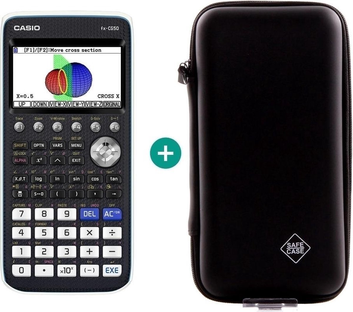 Casio FX-CG50 grafische rekenmachine met beschermhoes