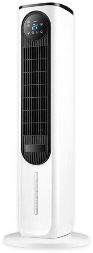 Grijze aircooler met water of ijs, 1000ml watertank en afstandsbediening