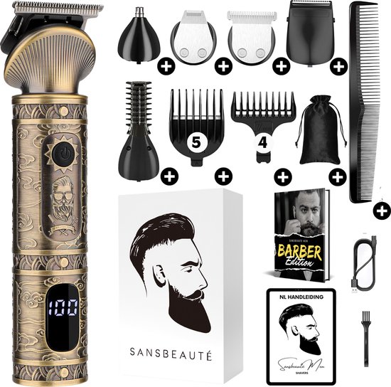 Sansbeaute 6-in-1 multigroomer baardtrimmer met opzetkammen