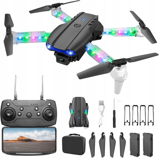 E99D drone met dubbele camera en LED-verlichting, opvouwbaar
