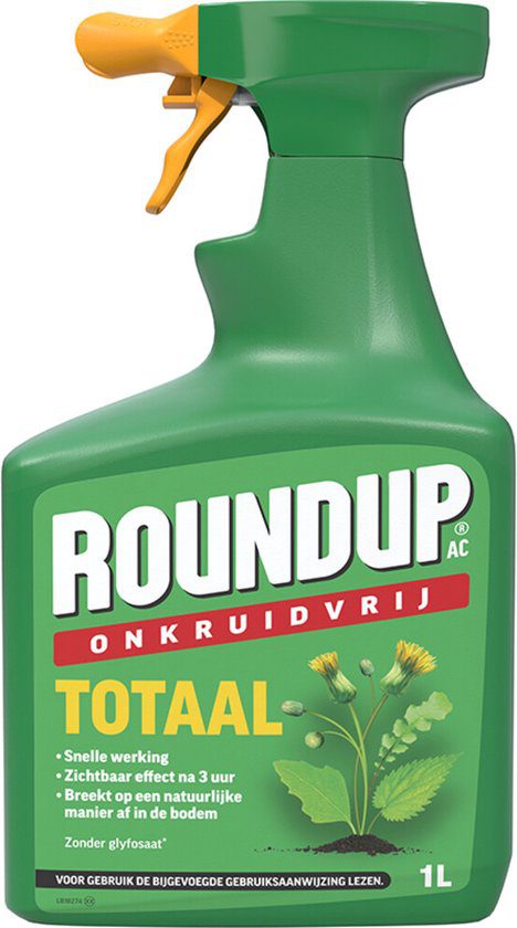 Roundup totaal onkruidvrij spray 1 liter kant-en-klaar zonder glyfosaat terras voegen