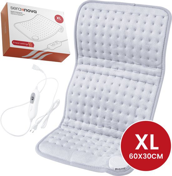 Seranova elektrisch warmtekussen rug voeten nek schouders buik 60x30 cm