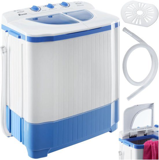 Tectake mini wasmachine dubbele trommel met centrifuge