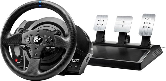 Thrustmaster T300 RS GT racestuur met Gran Turismo-logo en drie metalen pedalen Thrustmaster T300 RS GT racestuur met Gran Turismo-logo en drie metalen pedalen