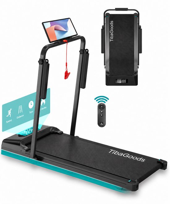 TibaGoods platte inklapbare loopband 1 tot 8 km/u voor thuis
