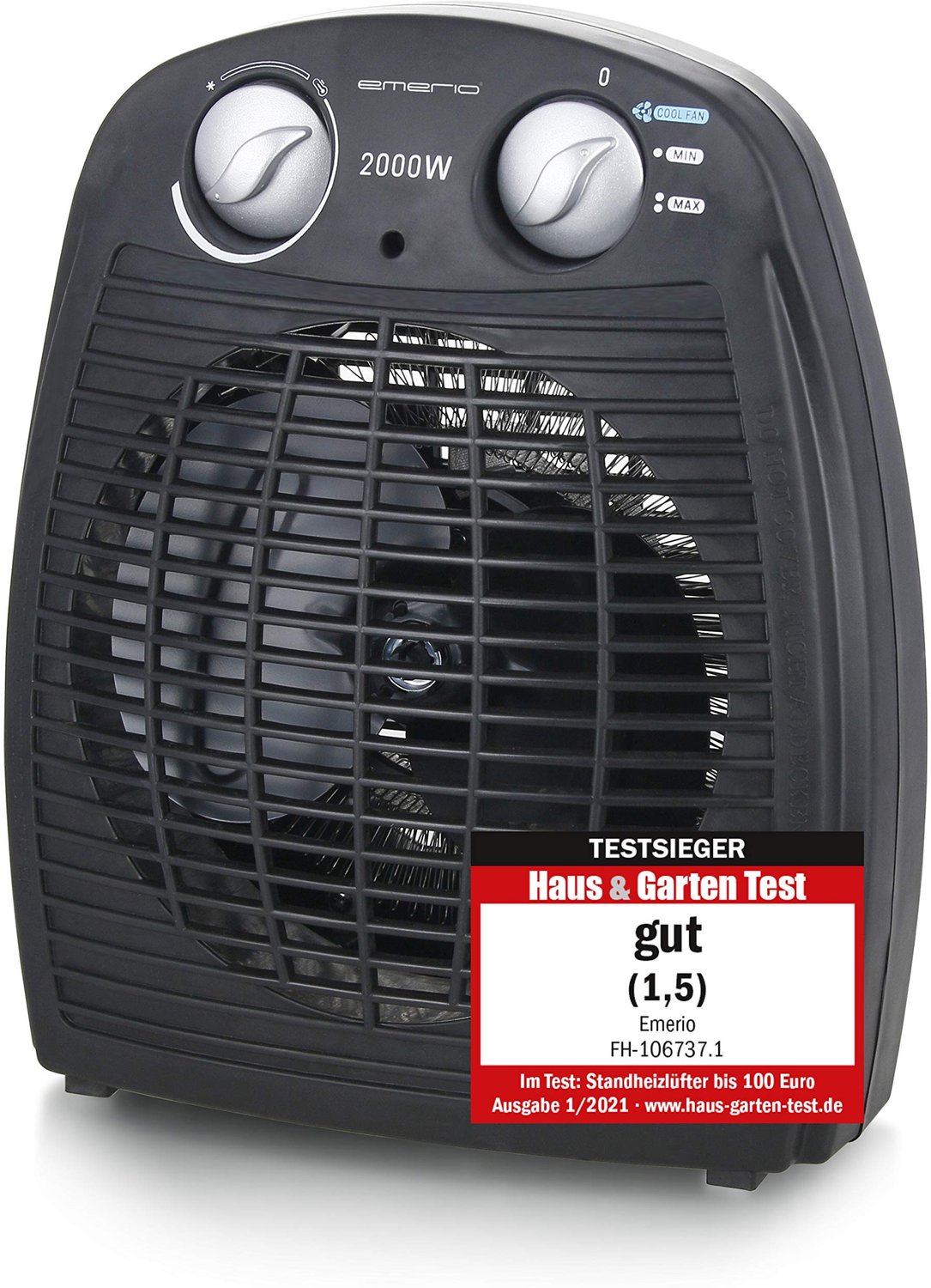 Ventilatorkachel 2000W Antraciet instapmodel