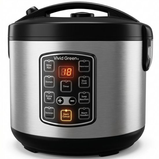 Vivid Green multifunctionele koker 1,8L rijstkoker met stomer RVS