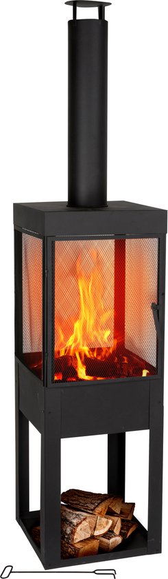 BBQ Collection houtkachel tuinhaard met schoorsteen van 194 centimeter